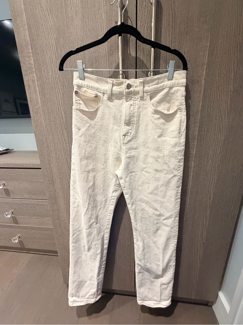 Madewell Cream High-Rise Straight Jeans